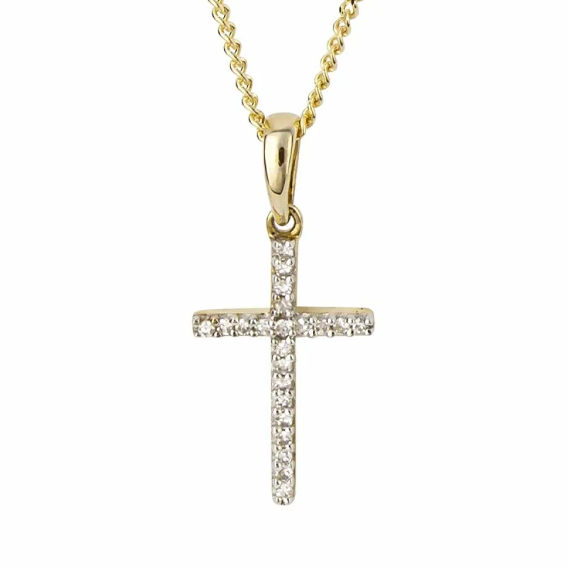 Elements Gold GP1004 Cross with Diamond Pendant Only sold by H.S. Johnson
