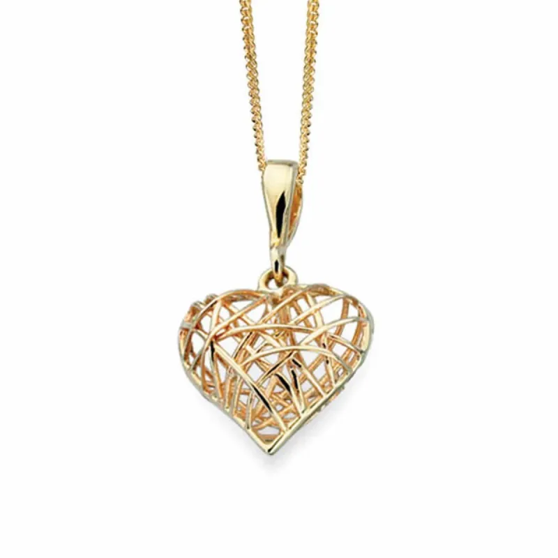 Elements Gold GP824 Caged Heart Pendant Only sold by H.S. Johnson