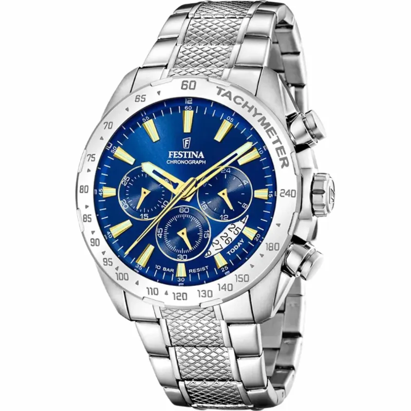 Festina F20668/2 Men's Blue Timeless Chronograph Wristwatch sold by H.S. Johnson