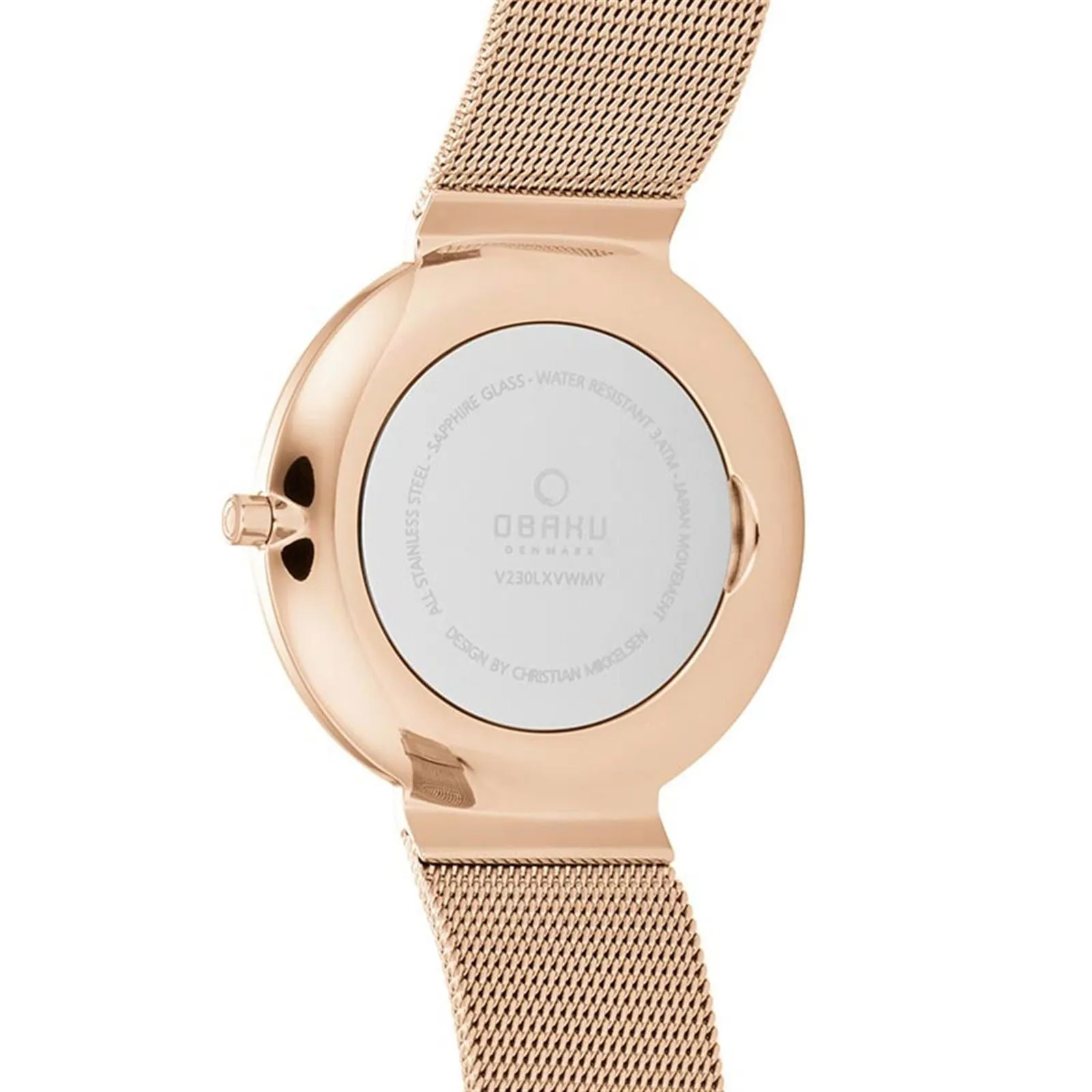 Obaku V230LXVWMV Papir Lille-Rose Women's Steel Mesh Watch sold by H.S. Johnson product image thumbnail 2