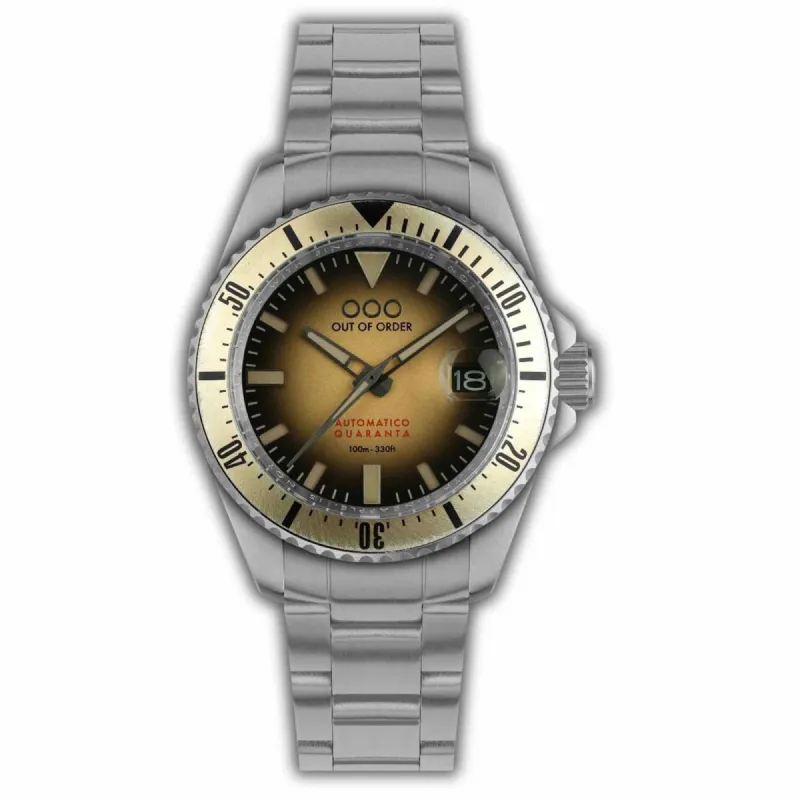 Out Of Order 001-21.SA.SS Sand Automatico Quaranta Ultra Brushed Watch sold by H.S. Johnson