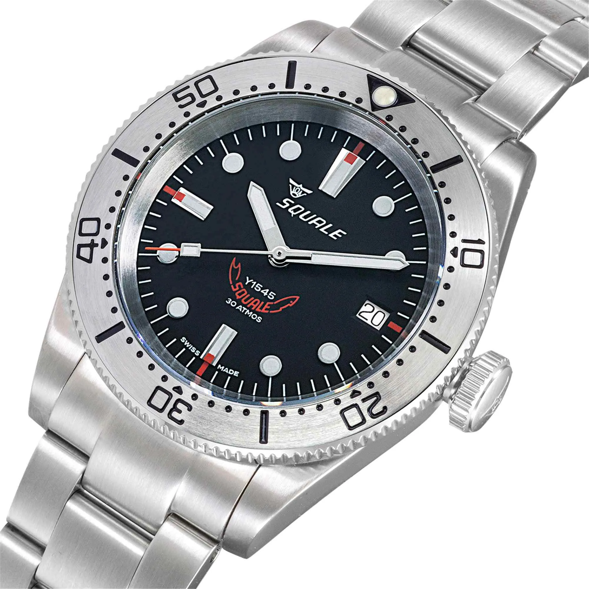 Squale 1545SSBK.AC 1545 Black Dial Steel Bracelet Watch sold by H.S. Johnson product image thumbnail 2