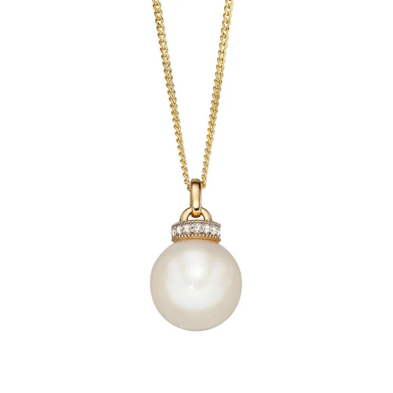 Elements Gold GP2120W Freshwater Pearl Diamond Set Top Pendant Only sold by H.S. Johnson