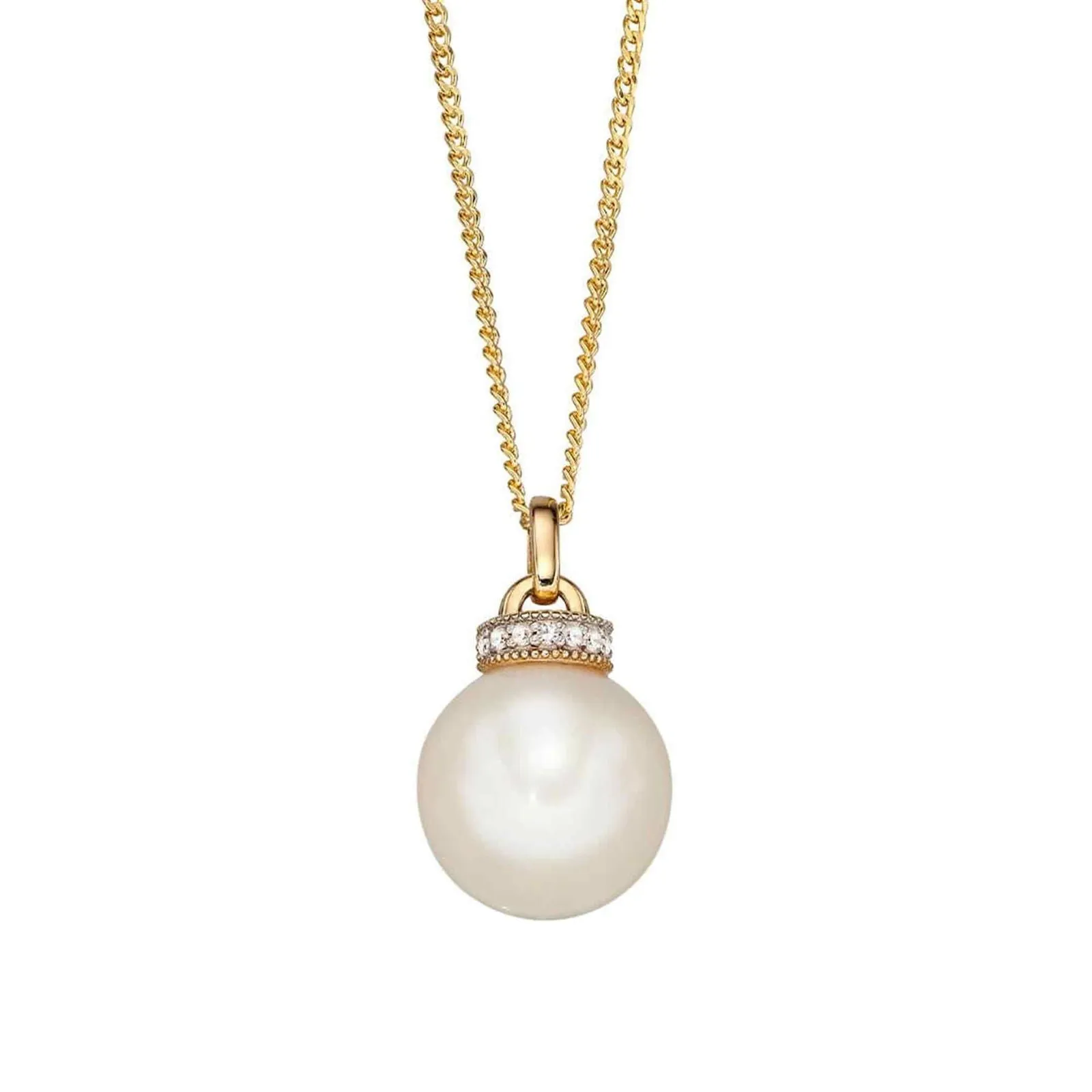 Elements Gold GP2120W Freshwater Pearl Diamond Set Top Pendant Only sold by H.S. Johnson