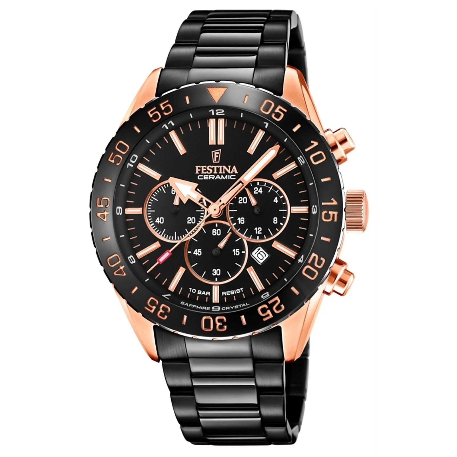 Festina F20578/1 Men's Chronograph With Black Tone Steel Bracelet Watch sold by H.S. Johnson