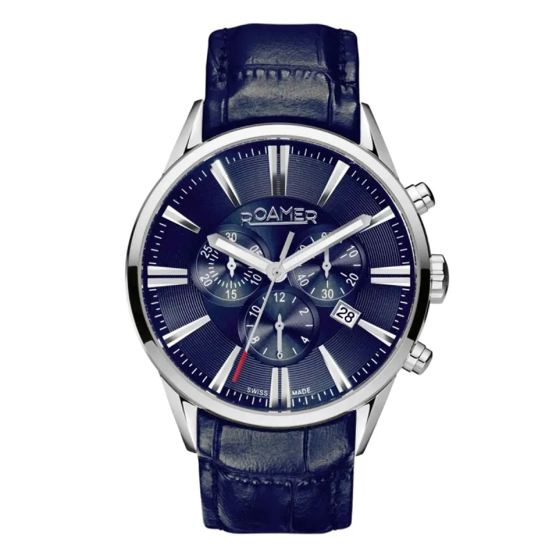 Roamer 508837 41 40 05 Superior Chronograph Blue Strap Wristwatch sold by H.S. Johnson