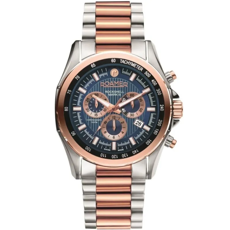 Roamer 220837 49 45 20 Two Tone Rockshell Mark III Chronograph Watch sold by H.S. Johnson