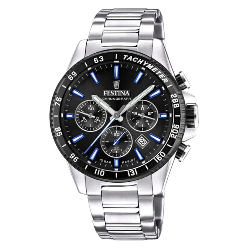 Festina F20560/5 Men's Black Dial Stainless Steel Bracelet Wristwatch sold by H.S. Johnson