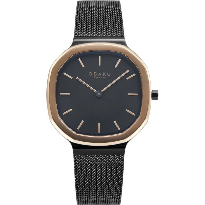 Obaku V253LXMBMB Oktant Lille-Night Women's Steel Mesh Wristwatch made by H.S. Johnson