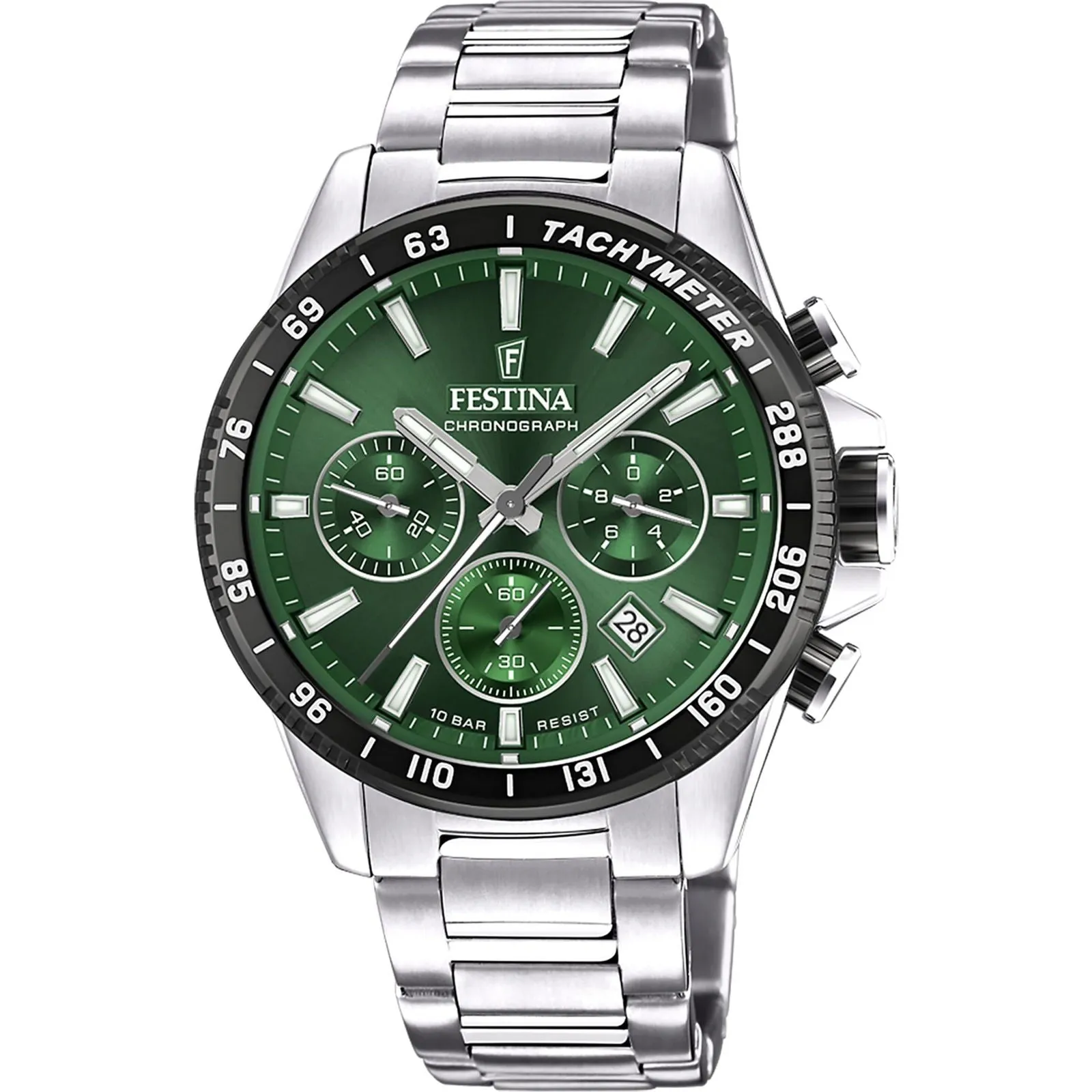 Festina F20560/4 Men's Green Dial Stainless Steel Bracelet Watch sold by H.S. Johnson
