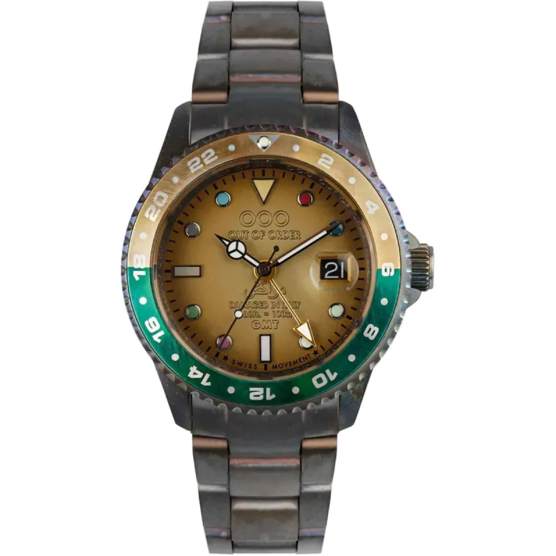 Out Of Order 001-19.MA Men's Marakesh Ultra Distressed GMT Wristwatch sold by H.S. Johnson