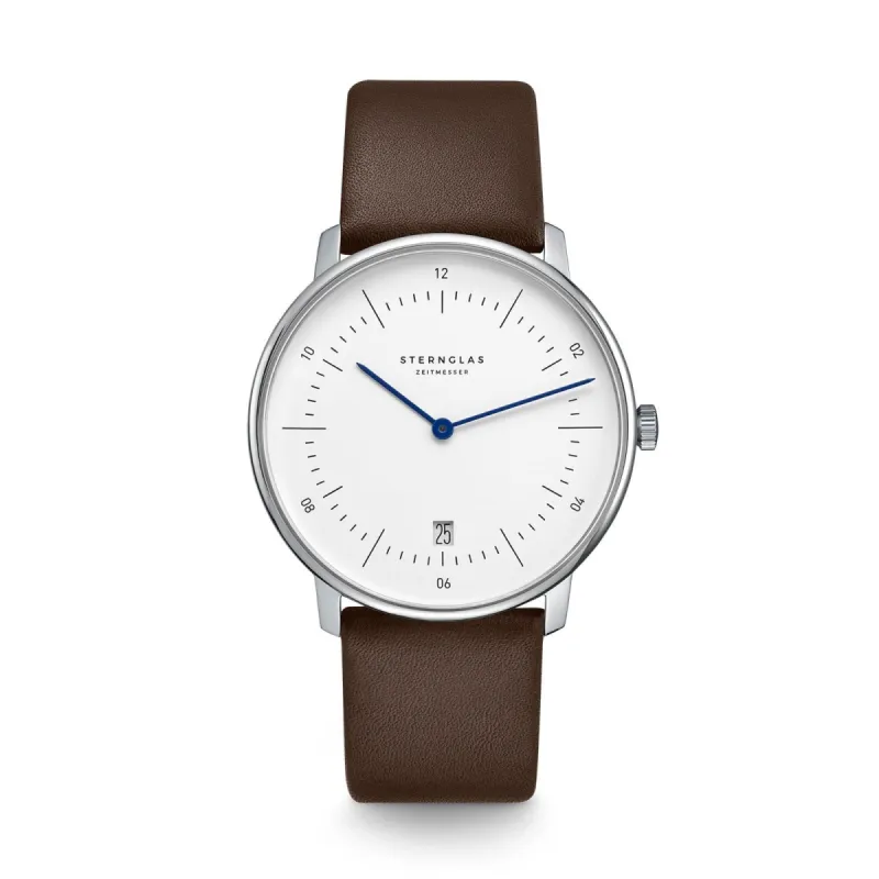 Sternglas S01-NA01-PR04 Men's Naos Brown Leather Strap Wristwatch sold by H.S. Johnson