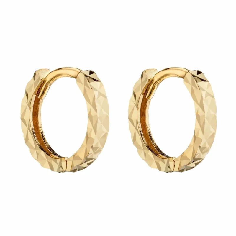 Elements Gold GE2338 Diamond Cut Hoop Earrings sold by H.S. Johnson