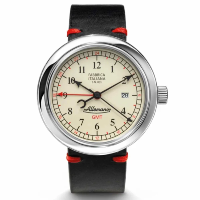 Allemano GMT-A 1919-SP-L-W-N GMT Antique White Dial Wristwatch sold by H.S. Johnson