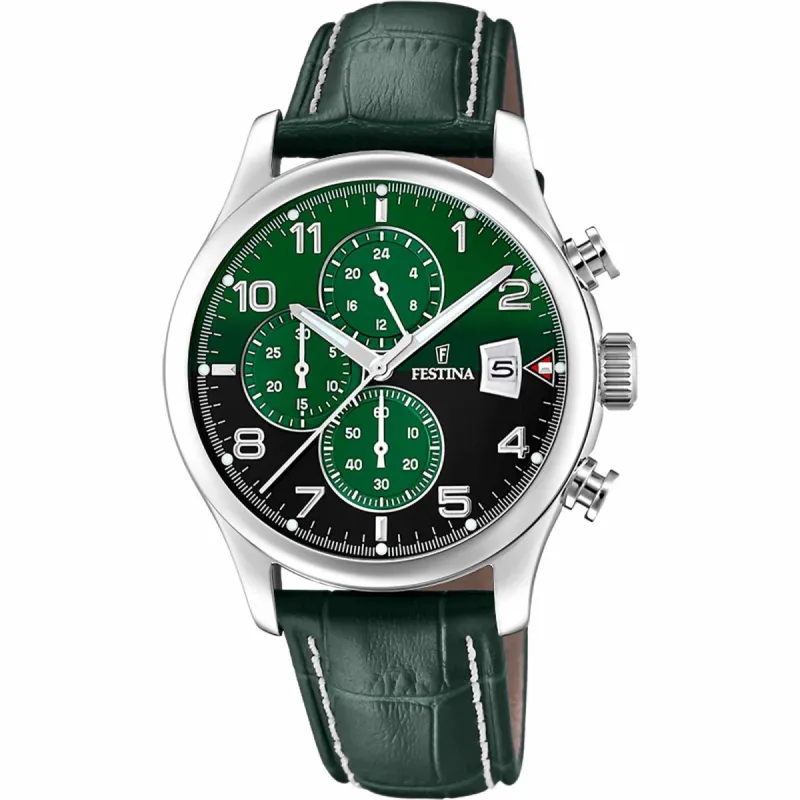 Festina F20375/8 Men's Chronograph Leather Strap Wristwatch sold by H.S. Johnson