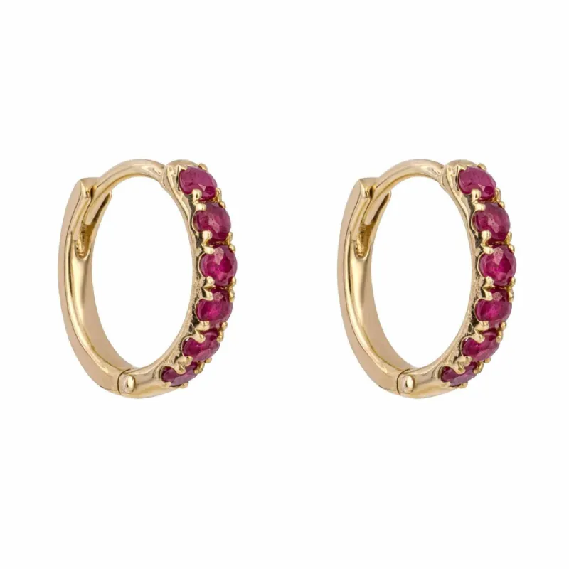 Elements Gold GE1019R Precious Stone Hoop Earrings sold by H.S. Johnson