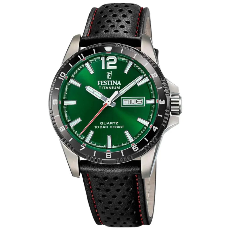 Festina F20699/3 Men's Green Dial Titanium Watch sold by H.S. Johnson