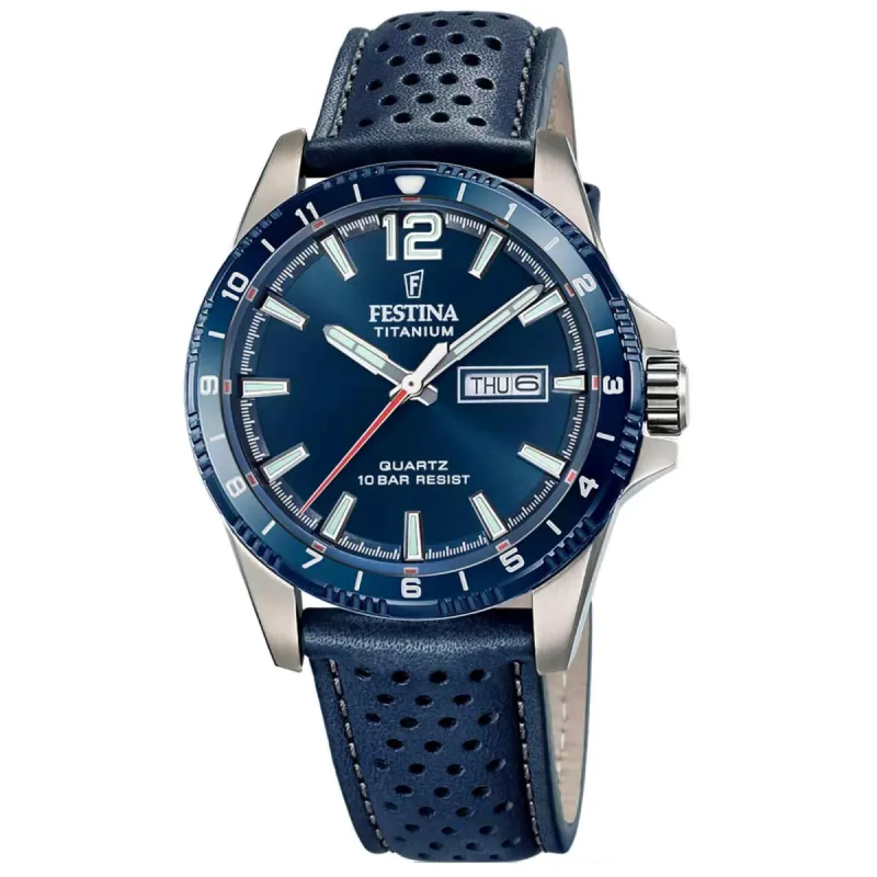 Festina F20699/2 Men's Blue Dial Titanium Watch sold by H.S. Johnson