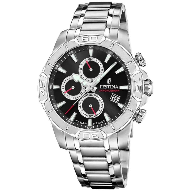 Festina F20704/6 Men's Black Timeless Chronograph Wristwatch sold by H.S. Johnson