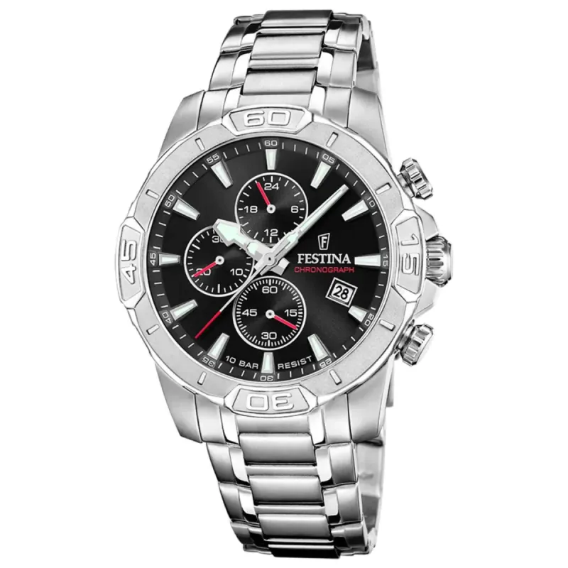 Festina F20704/3 Men's Black Timeless Chronograph Wristwatch sold by H.S. Johnson