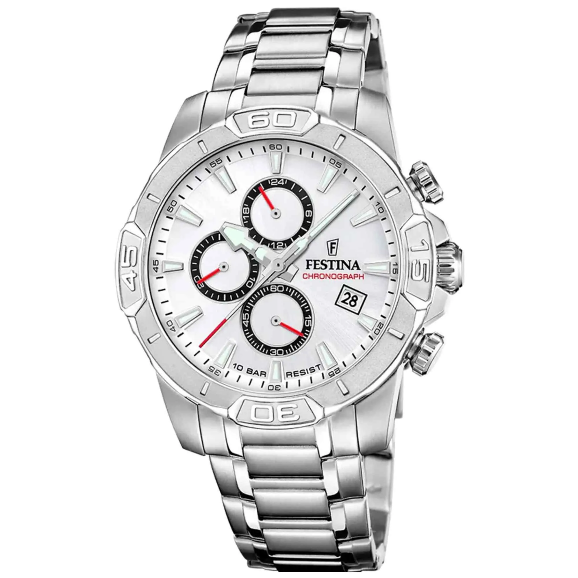 Festina F20704/1 Men's White Timeless Chronograph Watch sold by H.S. Johnson