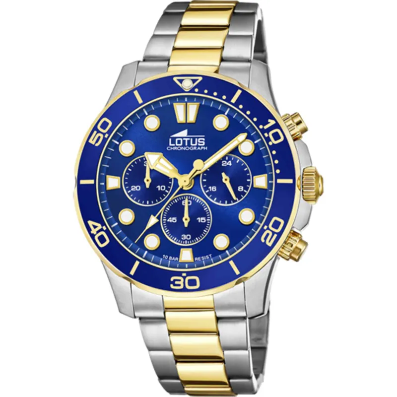Lotus L18757/1 Men's Blue Dial Chronograph Two Tone Watch sold by H.S. Johnson