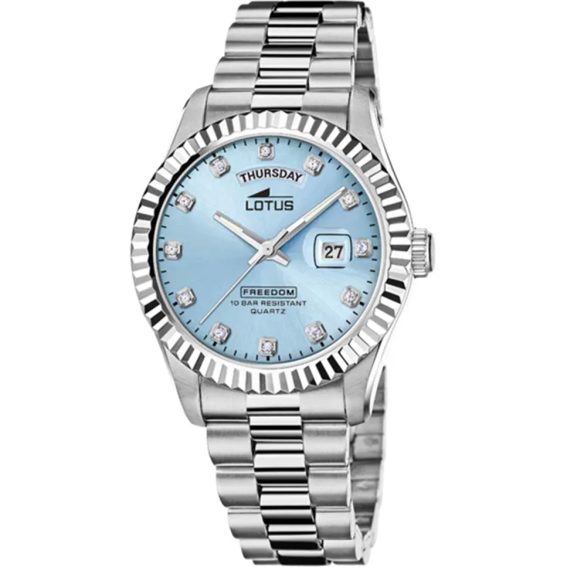 Lotus L18854/9 Men's Light Blue Dial Day Date Watch sold by H.S. Johnson