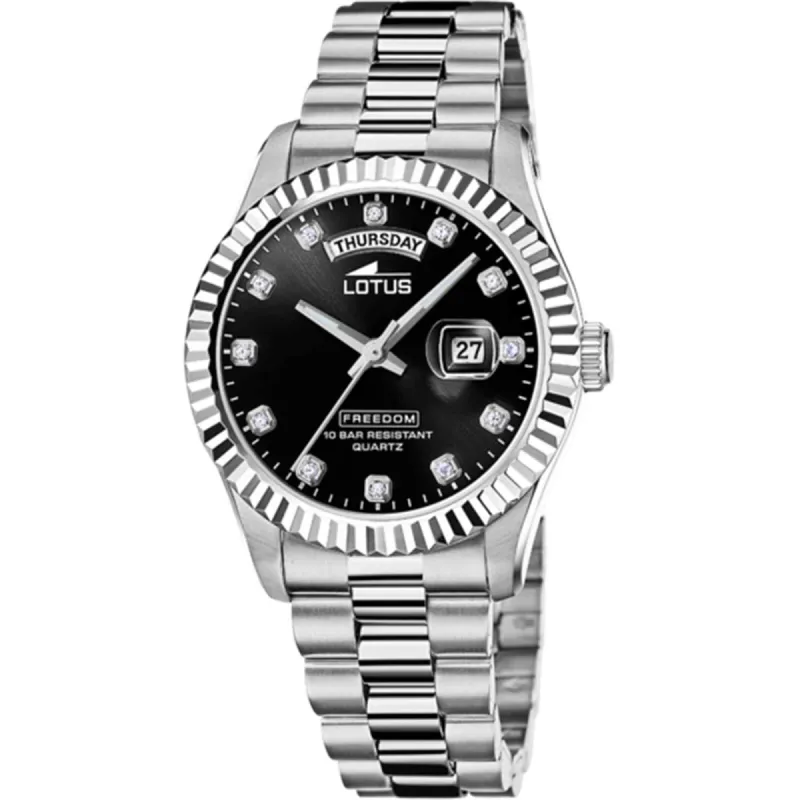 Lotus L18854/7 Men's Black Dial Day Date Watch sold by H.S. Johnson