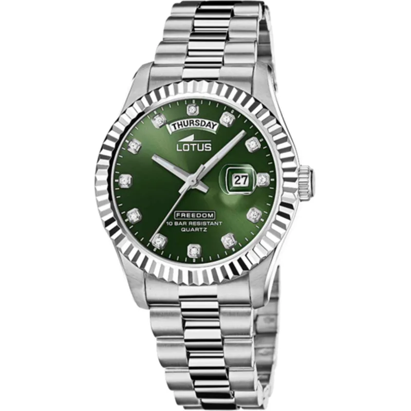 Lotus L18854/6 Men's Green Dial Day Date Watch sold by H.S. Johnson
