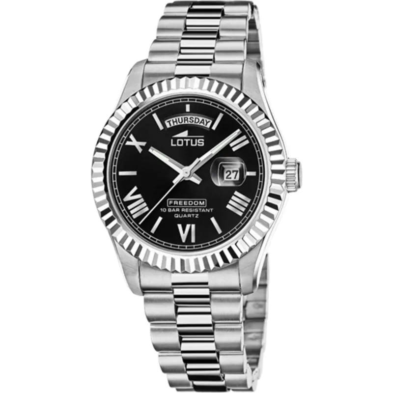 Lotus L18854/4 Men's Black Dial Day Date Watch sold by H.S. Johnson