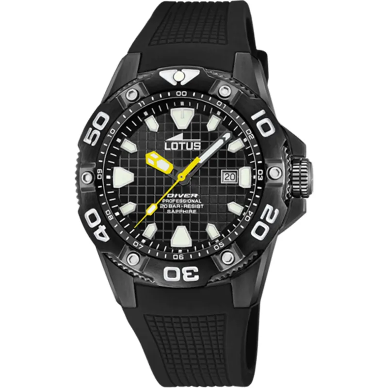 Lotus L18928/B Men's Black Dial Diver Watch sold by H.S. Johnson