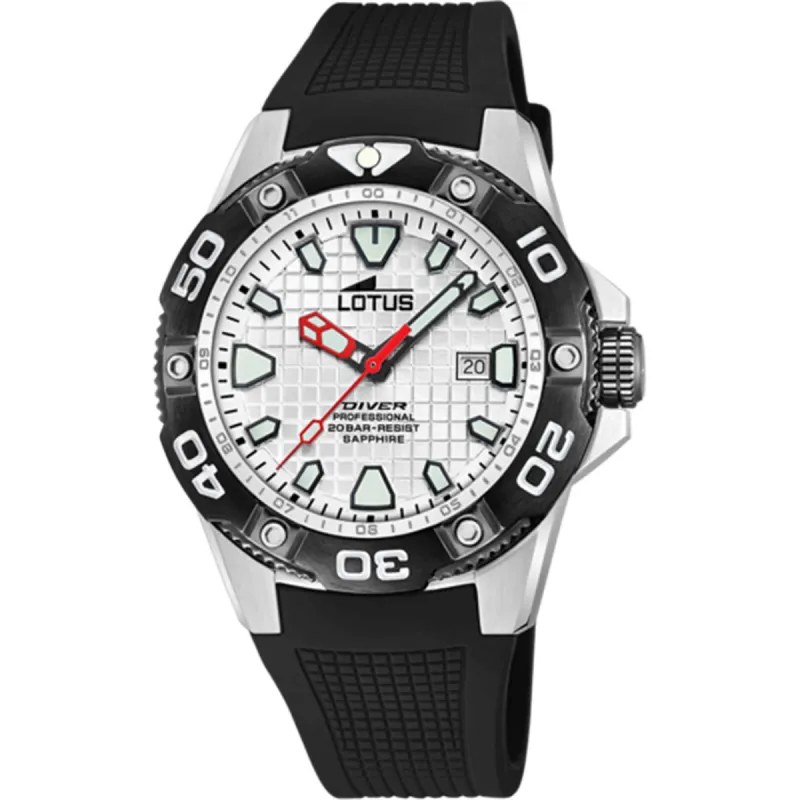 Lotus L18927/A Men's White Dial Diver Watch sold by H.S. Johnson