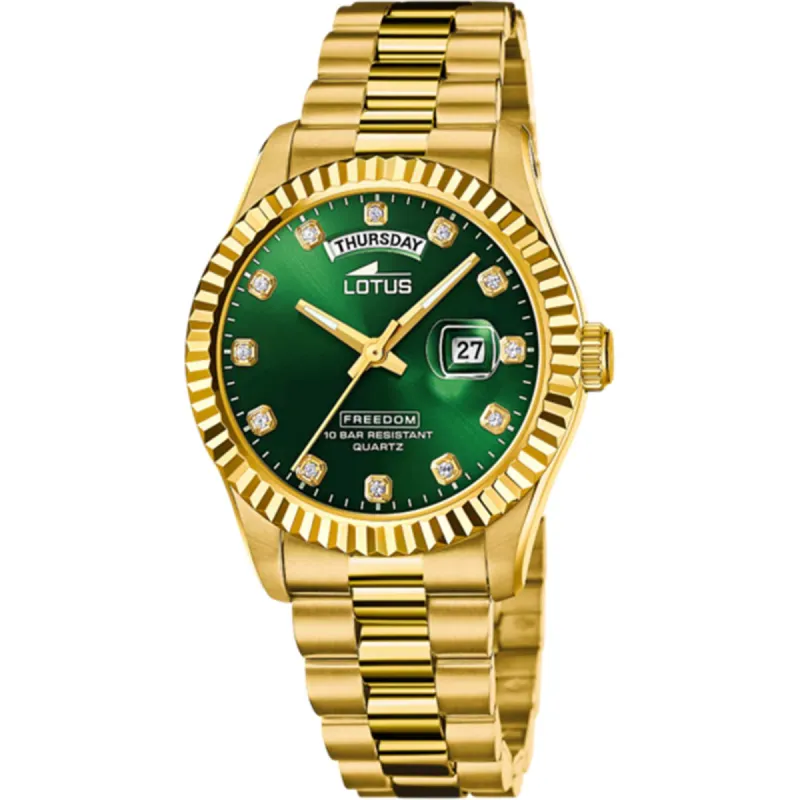 Lotus L18857/6 Men's Green Dial Day Date Watch sold by H.S. Johnson
