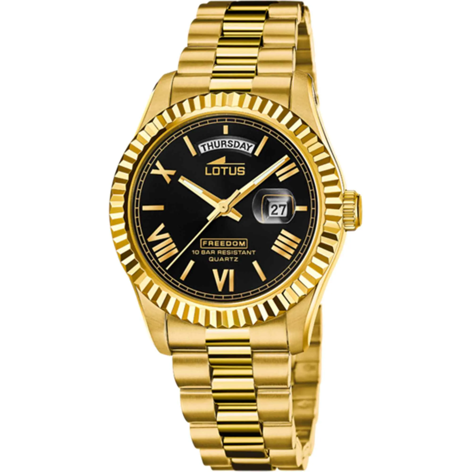 Lotus L18857/4 Men's Black Dial Day Date Watch sold by H.S. Johnson