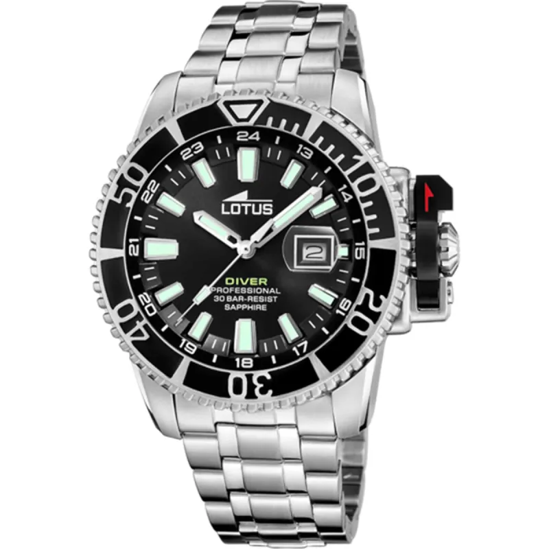 Lotus L18938/4 Men's Black Dial Diver Watch sold by H.S. Johnson