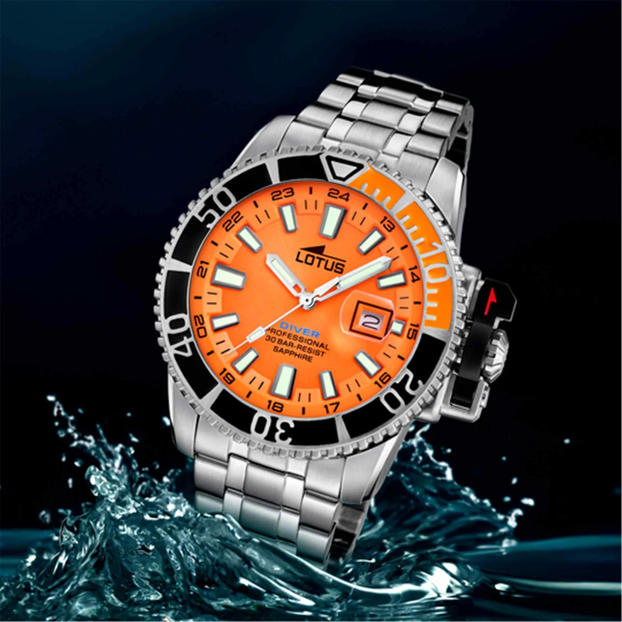 Lotus L18938/2 Men's Orange Dial Diver Watch sold by H.S. Johnson product image thumbnail 2