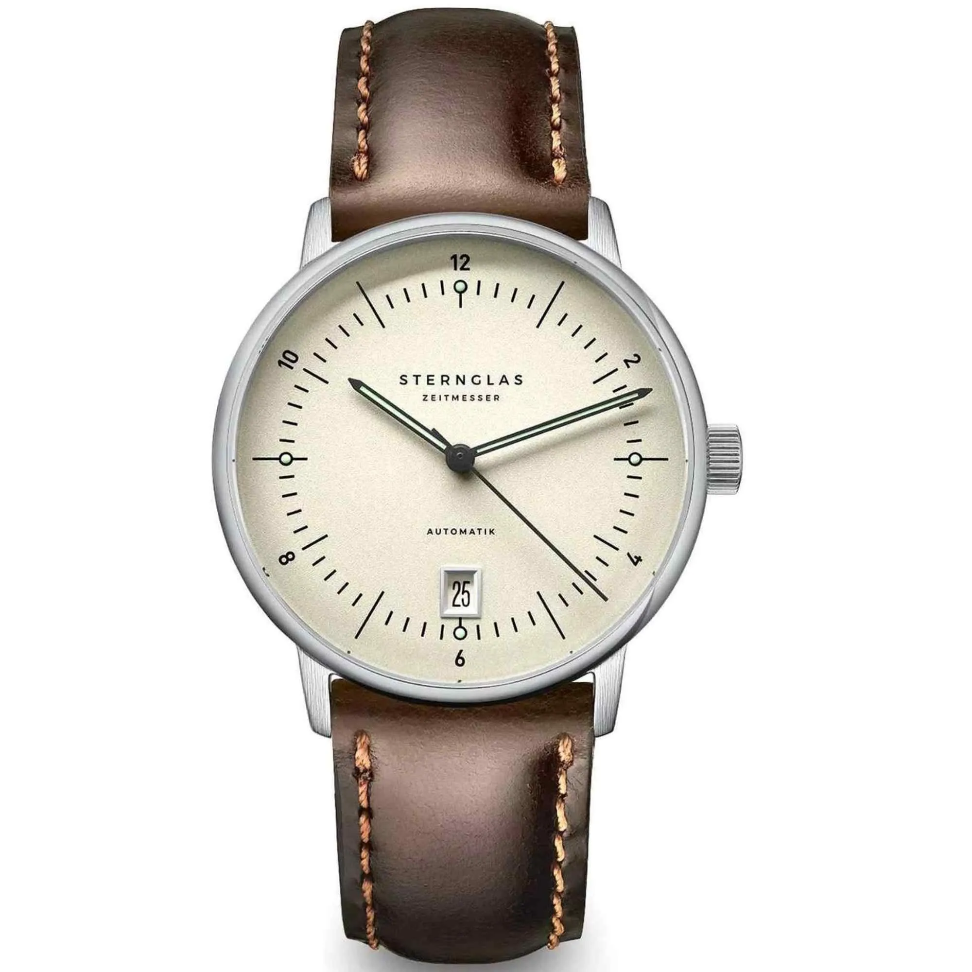 Sternglas S02-NP26-BR03 Men's Naos Pro Brown Leather Strap Watch sold by H.S. Johnson
