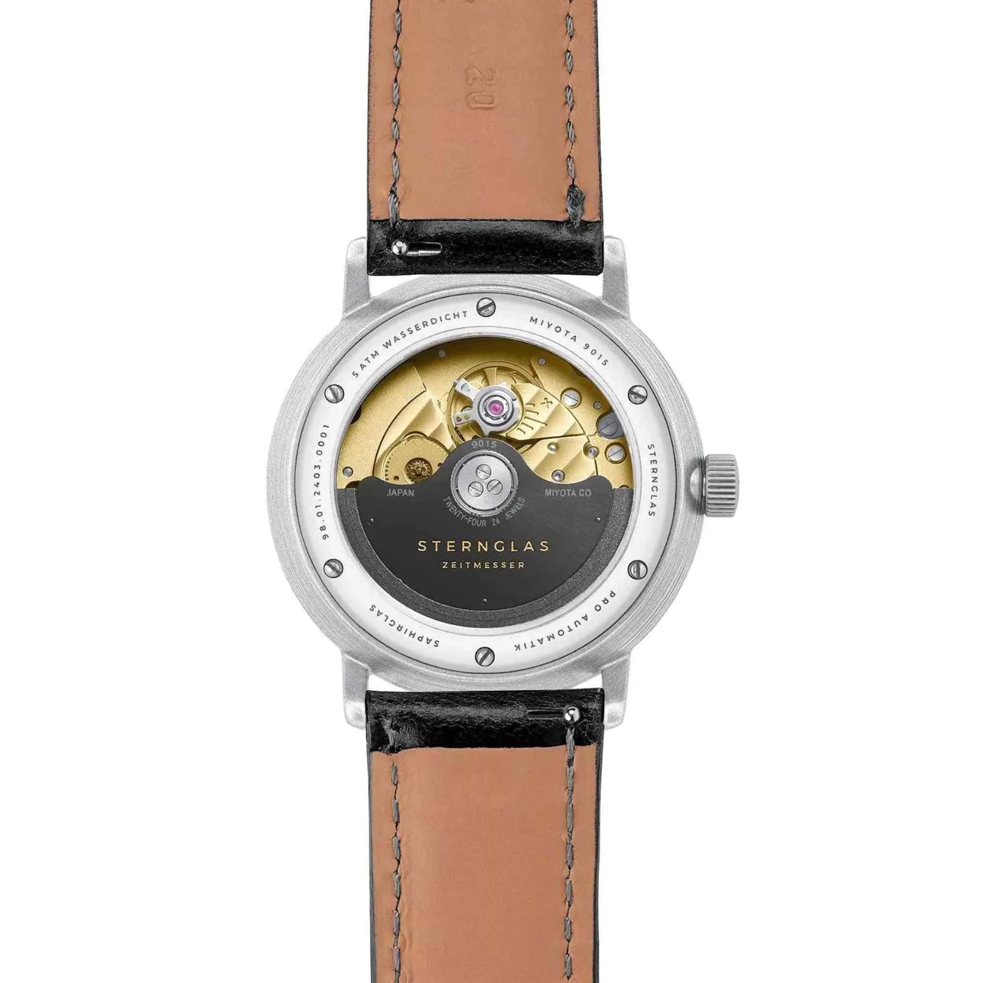 Sternglas S02-NP26-BR02 Men's Naos Pro Black Leather Strap Wristwatch sold by H.S. Johnson product image thumbnail 2