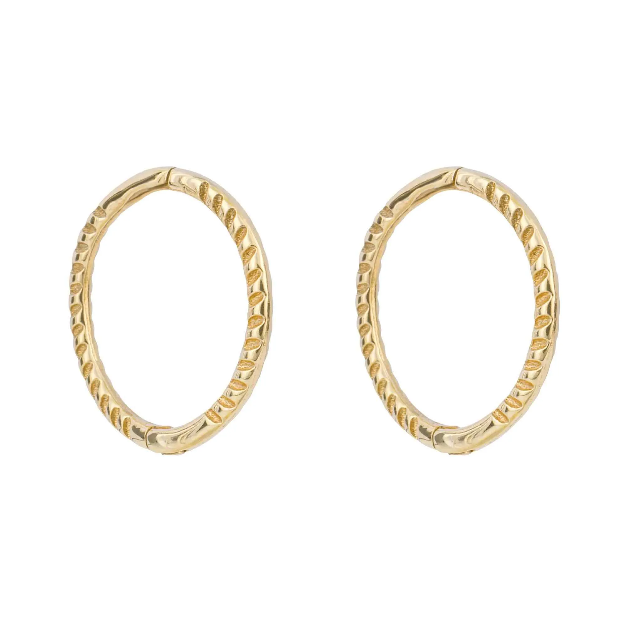 Elements Gold GE1000 Rope Effect Hoop Earrings sold by H.S. Johnson
