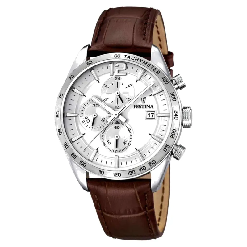 Festina F16760/1 Men's Timeless Chronograph Silver Dial Wristwatch sold by H.S. Johnson