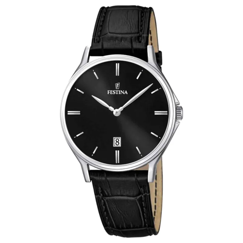 Festina F16745/5 Men's Classic Black Dial Wristwatch sold by H.S. Johnson