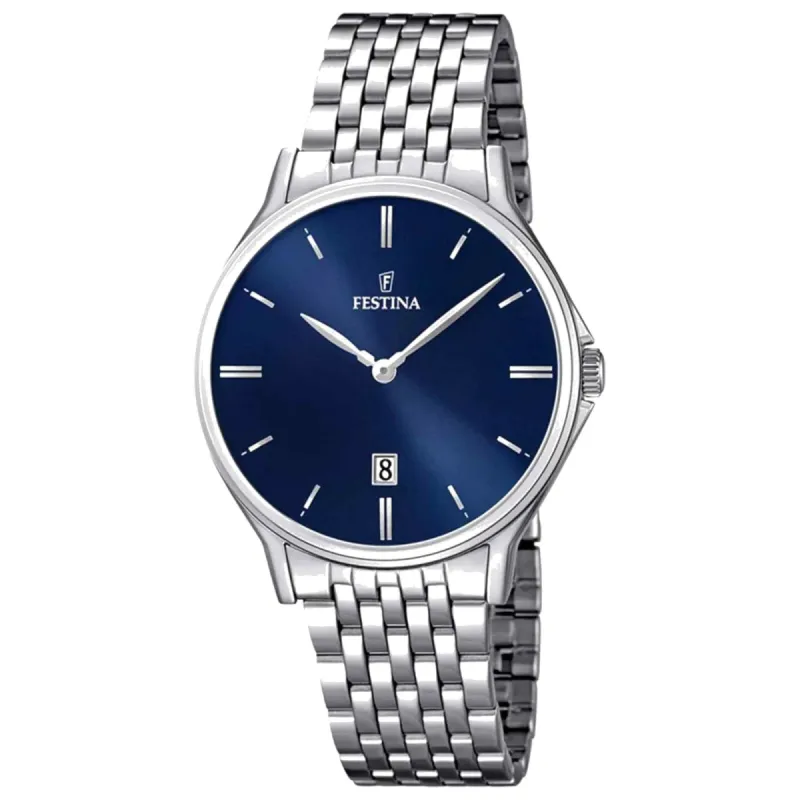 Festina F16744/3 Men's Classic Blue Dial Wristwatch sold by H.S. Johnson