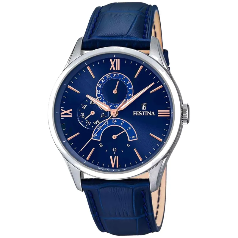 Festina F16823/3 Men's Retro Blue Dial Watch sold by H.S. Johnson