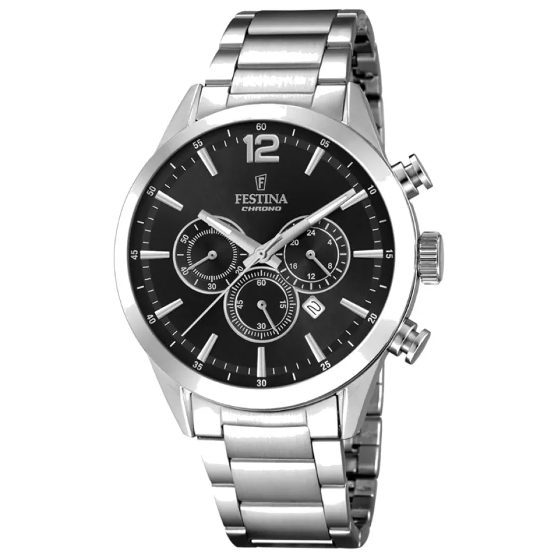 Festina F20343/8 Men's Timeless Chronograph Black Dial Wristwatch sold by H.S. Johnson