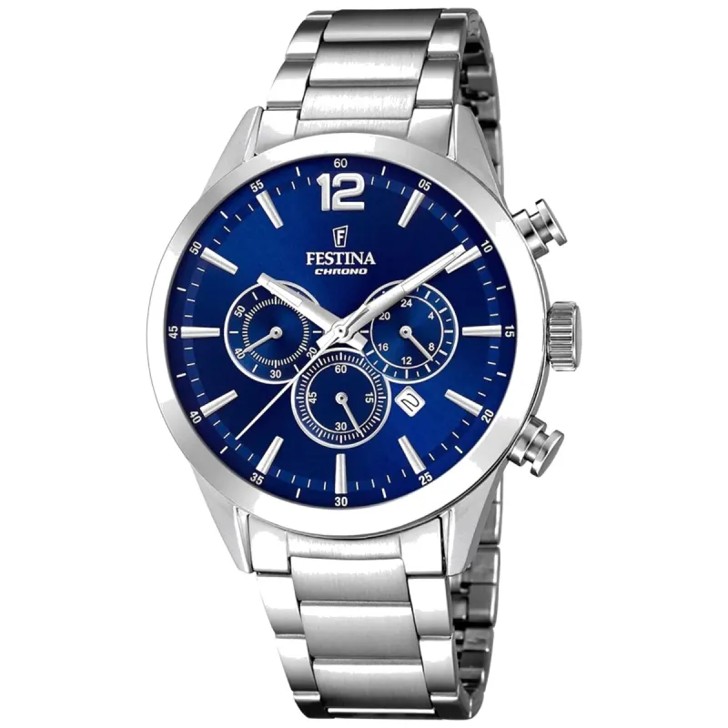 Festina F20343/7 Men's Timeless Chronograph Blue Dial Wristwatch sold by H.S. Johnson