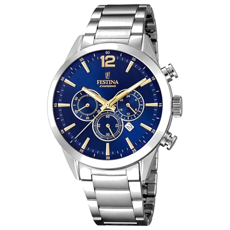 Festina F20343/2 Men's Timeless Chronograph Blue Dial Wristwatch sold by H.S. Johnson