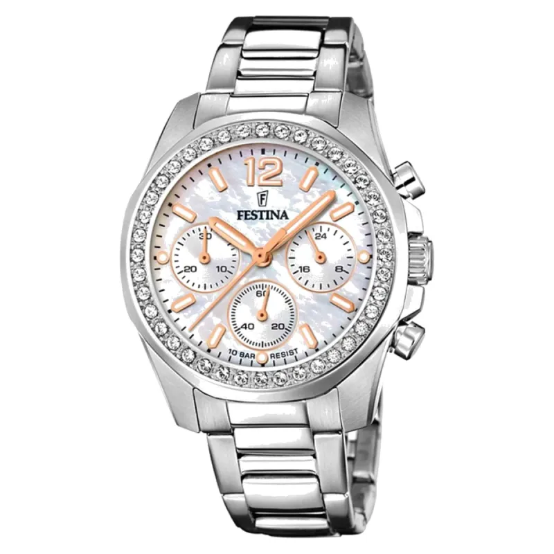 Festina F20606/1 Women's Boyfriend Mother Of Pearl Dial Watch made by H.S. Johnson
