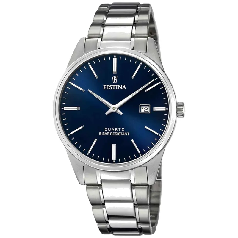 Festina F20511/3 Men's Classic Blue Dial Wristwatch sold by H.S. Johnson