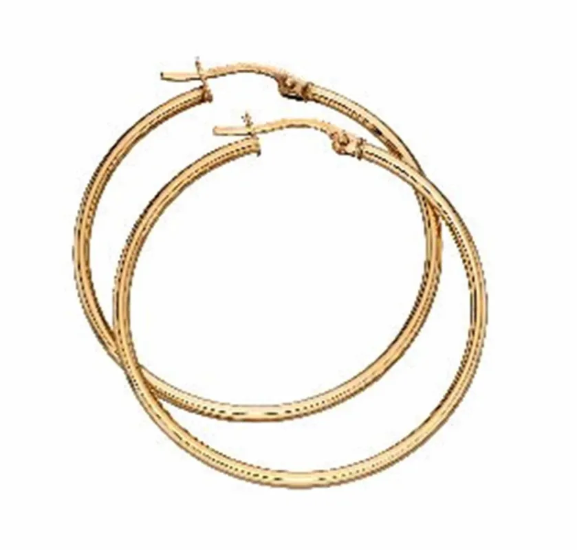 Elements Gold GE2219 30mm Hinged Hoop Earrings sold by H.S. Johnson