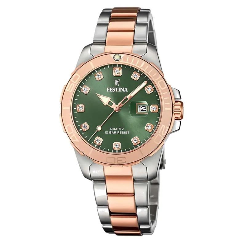 Festina F20505/4 Women's Boyfriend Green Dial Watch sold by H.S. Johnson